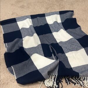 Navy and White Checkered Scarf